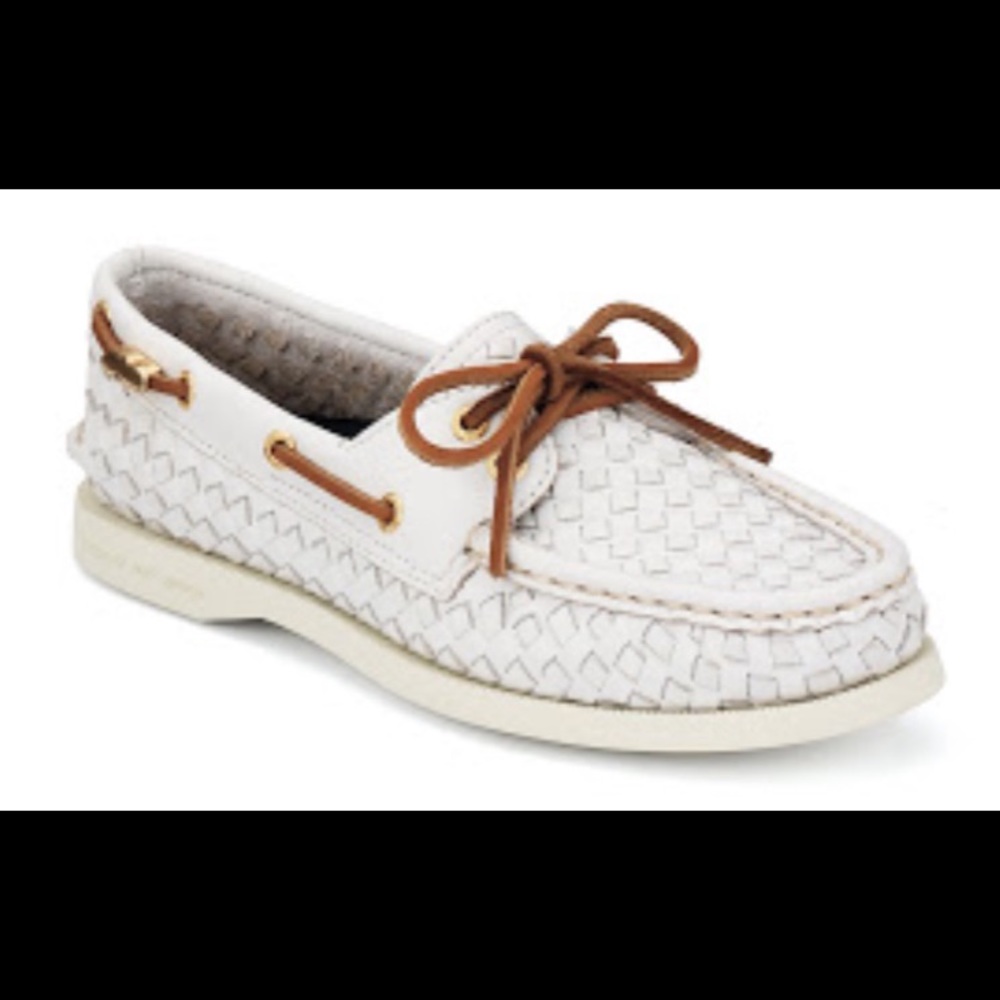 Womens Authentic Sperry 2-Eye Woven Boat Shoe sz 6